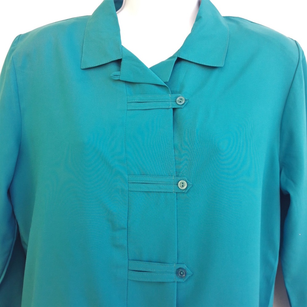 Vintage USA Willow Ridge Blouse Collar Loop Career Work Vintage Union Made Tag M - Picture 3 of 6